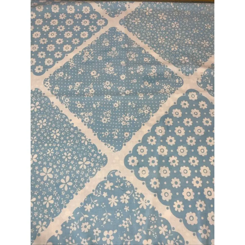 Vintage Wamsutta ultracale standard Pillowcase blue floral eyelet trim Retro